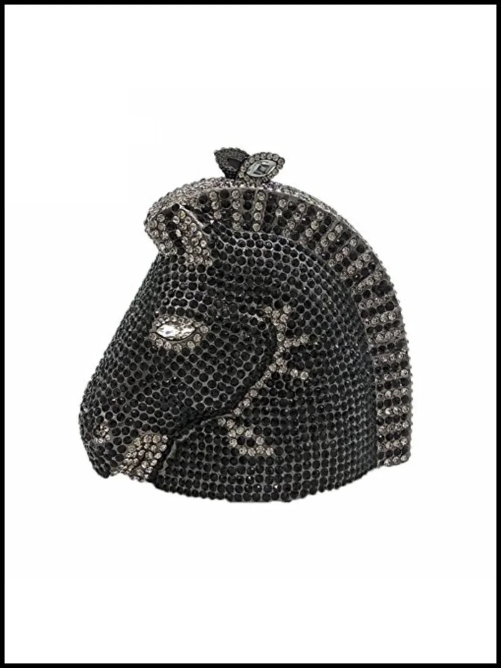 5000 Crystal Horse Head Clutch Evening Bag Rhinestone Mini Purse Party